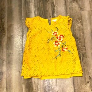 Yellow Laced blouse with flowers